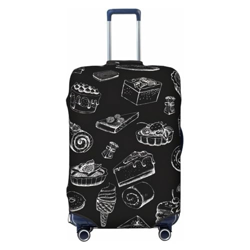 Pastries On Chalkboard Print Luggage Suitcase Cover Protector Luggage Washable Covers With Concealed Zipper