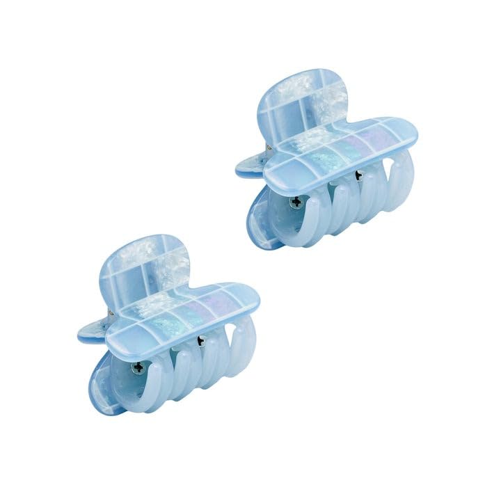 MACHETE Women Hair Clip Twin Heirloom Claw Clips in Apricot Shell Checker, 1.375 inch Hair Clamps Fashion Hair Accessories