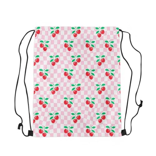 Sac à dos à cordon de serrage imprimé fruits tropicaux rouge 40x33 cm pour sportifs