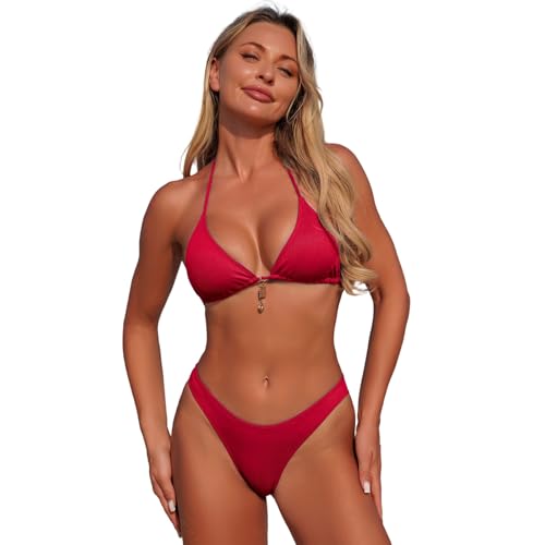 Traje de baño de Dos Piezas Tankini Estampado Floral con Detalles de Volantes en el Top Estilo romántico y Fresco para Vacaciones en la Costa con Cobertura Suave