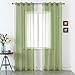 DUALIFE Sage Green Sheer Curtains 84 Inch Length for Living Room 2 Panels Set Grommet Curtains-Light Filttering Curtains Drapes St Patric Day Curtains 52x84 Inches Long (Light Green)
