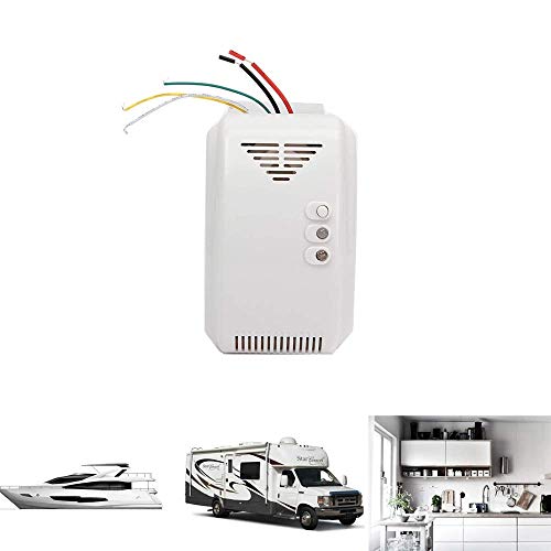 RV Propane | Natural Gas Detector, Gas Leak Detection, Home Gas Alarm, High Sensitivity LPG LNG Coal Natural Gas Leak Detection, Alarm Monitor Sensor for Motorhome | Camper | Marine (12V) (White)