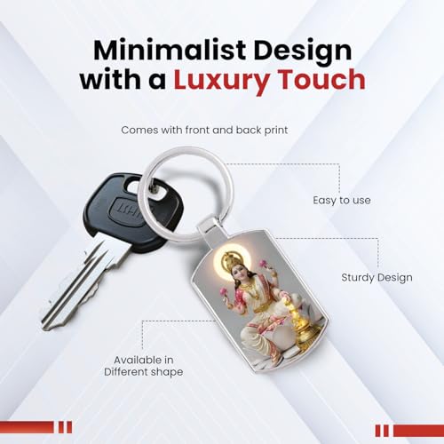 Image of Stylish Metal Keychains with Permanent Glossy Print - Inspirational Quotes & Spiritual Designs - Perfect Key chains for loved ones, Personal Use, Gifts & Return Gifts