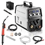 STAHLWERK MIG MAG 135 ST IGBT - Soldadora MIG MAG con protección de gas de 135 amperios, apta para hilo tubular FLUX, con MMA E-Hand, 7 años de garantía del fabricante