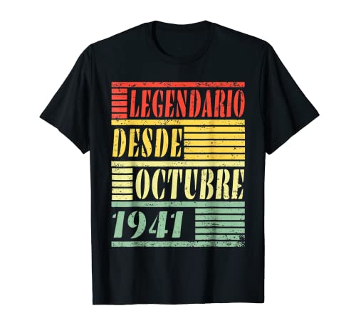 81 Años Cumpleaños Octubre 1941 Hombre Mujer Octubre Camiseta