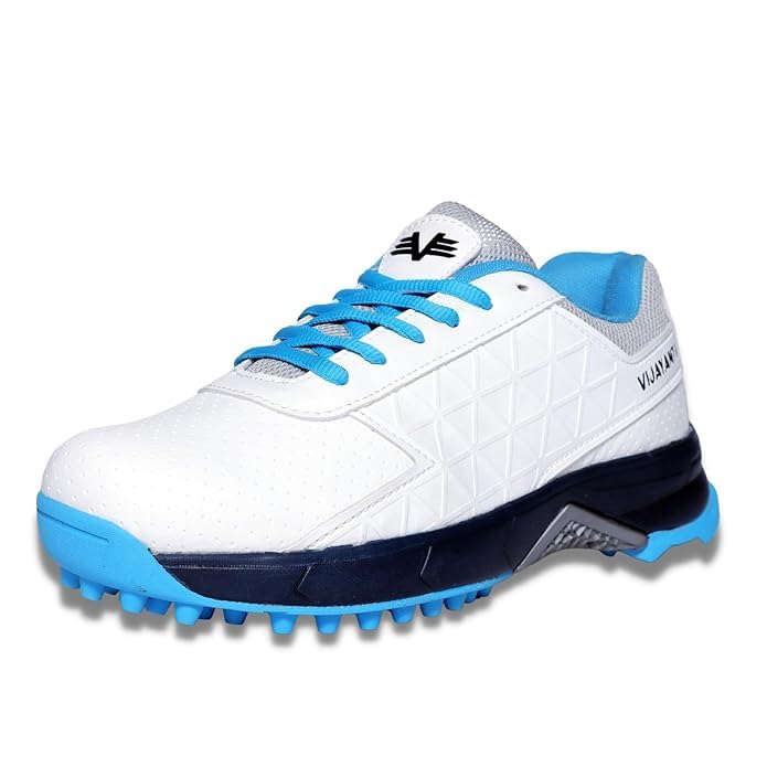 Vijayanti Cricket Shoes for Men SK-SGO | Sports Shoes | Full PU Upper | Genuine Rubber Outsole | Rubber Stud | EVA Midsole| Cloudfoam Insole | Lightweight | Spikes (Navy Sky, 2) (B0D6GY49PP) Amazon Price History, Amazon Price Tracker