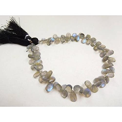 Labradorite naturelle 5x8-6x10 mm perle facettée poire briolette pour fil de bijoux DIY