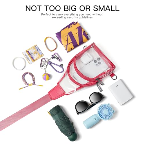 Image of LATMAP Clear Bag for Stadium Events 12x6x12 Clear Purse with 3-Zipper Pockets Crossbody Handbag Tote for Concerts Sports