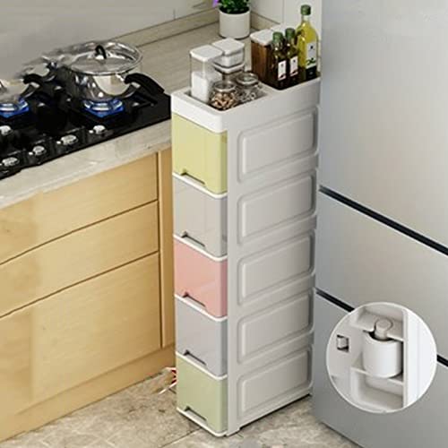 Tiroirs de rangement étroits multi-couches grand volume rose