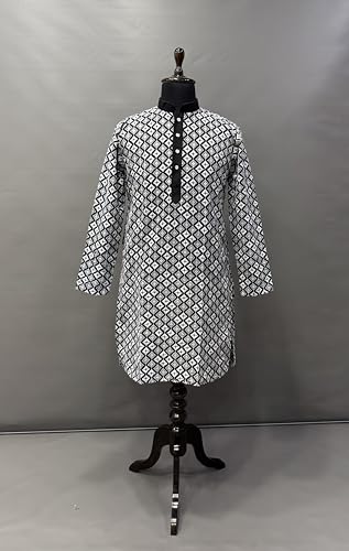 Image of Men's Silk Blend Solid Straight Kurta