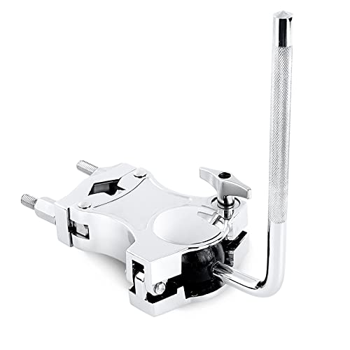 Lolunut L-Rod Cowbells Clamp,Silver Drum Clamp Cowling Mounting Bracket Expansion Clamp, Adjustable Percussion Drum Set Cowbell Bracket For Toms thumb #6