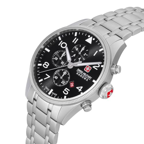 Image of Swiss Military HANOWA Thunderbolt Chrono Black Round DIAL Analog Watch for Men -SMWGI0000405