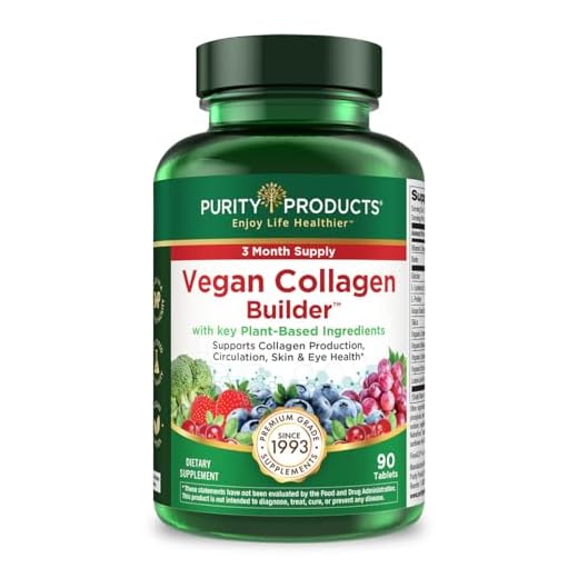 Purity Products Vegan Collagen Builder - Organic Whole Foods Fruits + Veg, Silica, Lutein, Vitamin C, Biotin, Grape Seed - Amino Acids Glycine, Lysine & Proline Collagen Boosters - 90 Tablets