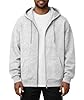 Oyamiki Zip Up Hoodie Mens Classic Comfort Long Sleeve Hooded Sweatshirt Fleece Loose Fit Plain Hoodies Grey XXL #3