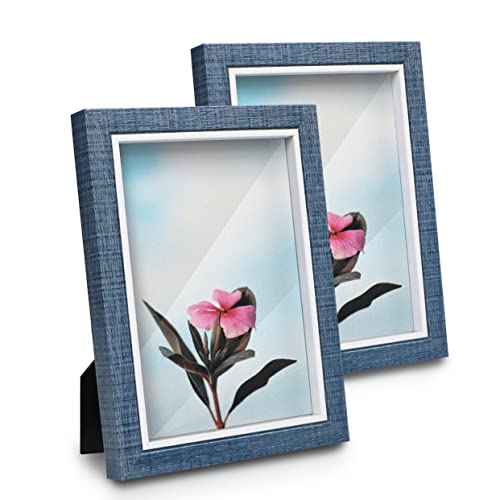 Shampsen Picture Frames 5X7 Navy Blue Picture Frames Set Of 2 For Wall And Tabletop Home Decor Gift For Birthday, Anniversary, Mother's Day #TOP25