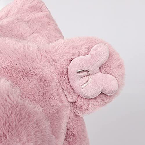Image of Kids Winter Hat Scarf Mittens 3 in 1 Faux Fur Hat Hooded Scarf Earflap Cap Neck Warmer Fuzzy Hoodie Ski Snow Cap Gloves Set