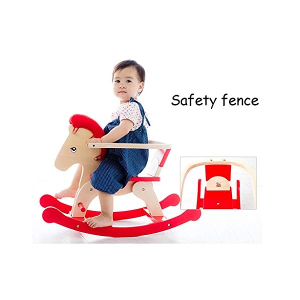 Schaukelpferd QIQIDEDIAN Holz Trojan Trojan Weisheit Baby Trojan Kind Massivholz Kinder Trojan Zaun – Bild 6