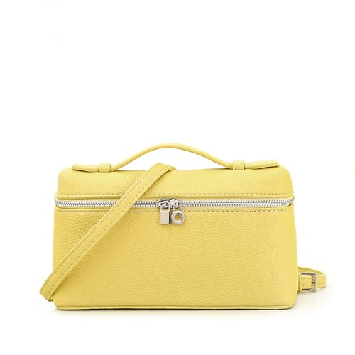 Crossbody Bags for Women Shoulder Bag Stylish Pebbled PU Leather Purse with Top Handle and Adjustable Strap Inspired by JW Pei for Daily Outfits (Warm Yellow)