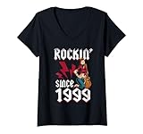 Photo Gallery donna rockin since 1999 amante della musica rock 25° compleanno maglietta con collo a v Photo Gallery donna rockin since 1999 amante della musica rock 25° compleanno maglietta con collo a v