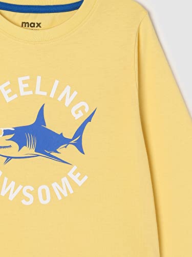 Image of Max Boys Typographic Printed Regular Fit T-Shirt with Full Sleeves