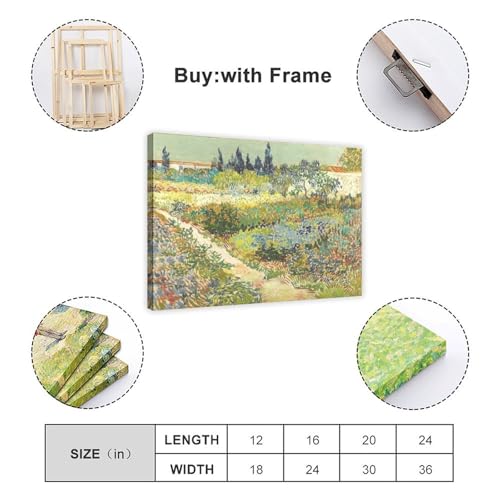 Poster Garden at Arles Van Gogh impression sur toile 40x61 cm - 2