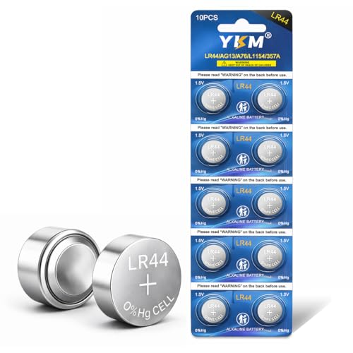 YKM 10 Pack LR44 Batteries AG13 L1154f A76 357/303...