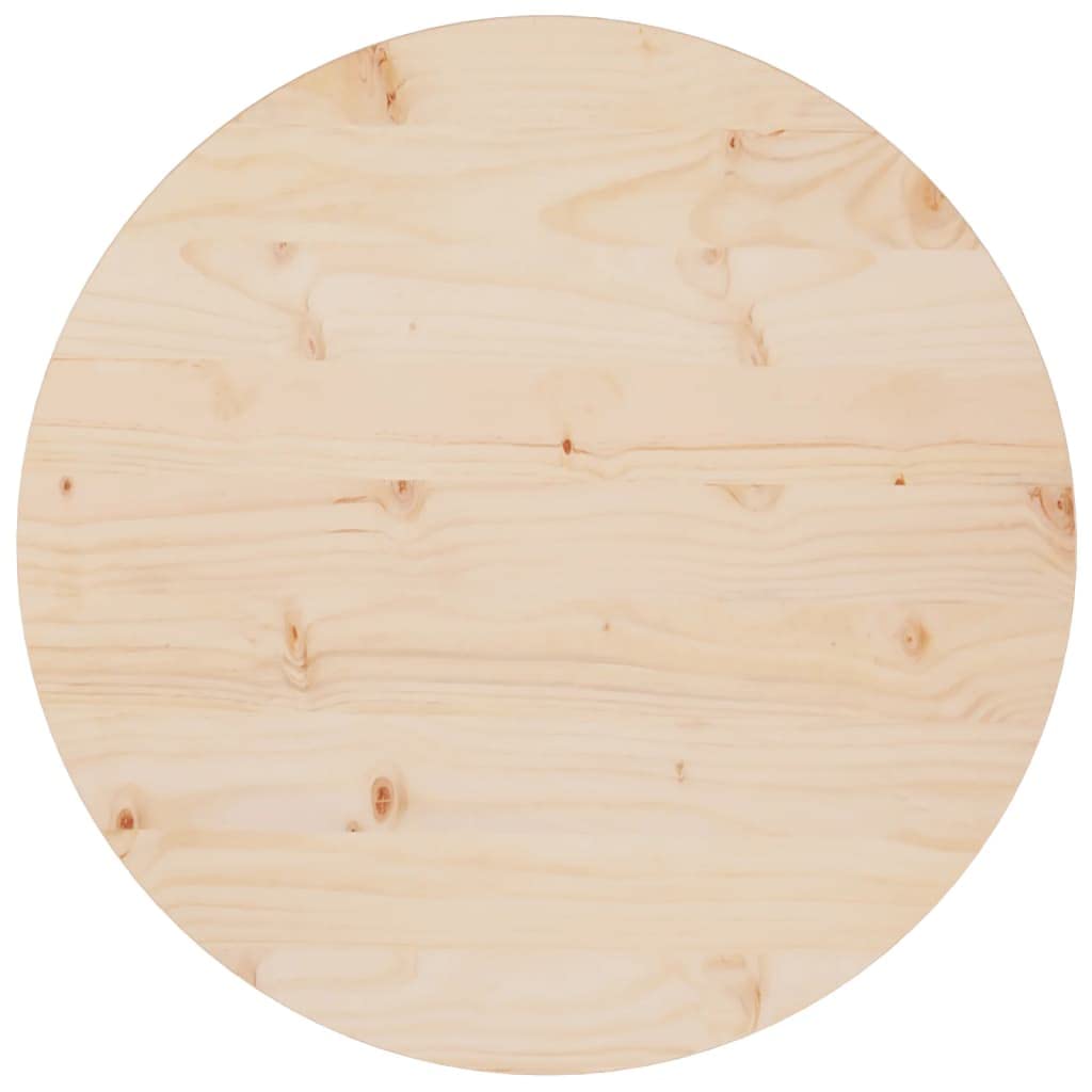 vidaXL Table Top, 60 cm Diameter x 2.5 cm Thick, Solid Pine Wood, Non Assembly, Round, Replacement Coffee or Dining Table Top, for Kitchen or Home Indoor Furniture