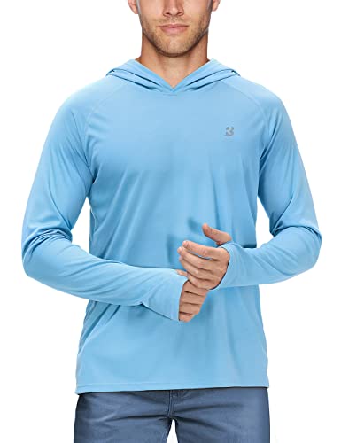 Roadbox Men's Sun Protection Long Sleeve Hoodie Upf 50+ Outdoor Uv Fishing Shirts For Workout, Running, Fishing, Hiking #TOP27