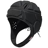 BARBOK Rugby Protective Headgear Soft Shell Helmet Adjustable Soccer Goalie Helmet for 7v7 Flag Foot