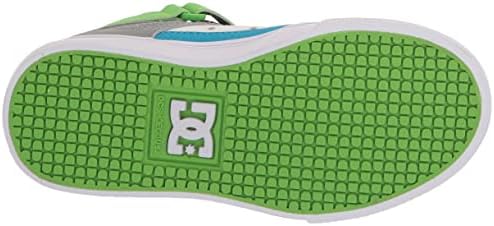DC Boy's Kids' Pure High Top EV Skate Shoe with Ankle Strap and Elastic Laces, Grey/Grey/White, 2.5 Little | Image 3