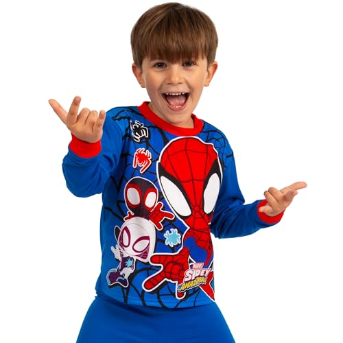 Marvel Spidey And His Amazing Friends Pajamas | Spiderman Pjs For Boys | Boys' Pajama Sets | Sizes 3T To 83
