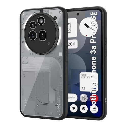 Image of CEDO Backcover for Nothing Phone 3a Pro (5G) | Camera Protection Bump Shockproof Edge | Ultra Hybrid Transparent Acrylic Clear TPU+PC Hard Backcase Cover (Black)