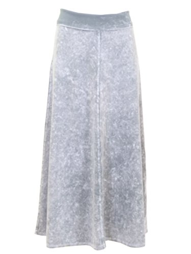 Hard Tail Forever A-Line Cotton Skirt with Rolldown Waistband Style B-131 S Grey Denim