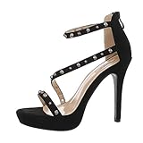  Ital Design Damenschuhe Sandalen & Sandaletten High Heel Sandaletten Synthetik Schwarz Gr. 38