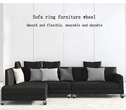 Set of 5 Heavy-Duty 2" Nylon Ball Casters Wheels - Swivel Furniture Casters with 120kg Load Capacity for Office Chairs, M8/M10 Bolt Compatible(Silver,1.5inch8mm)