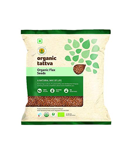 Image of Organic Tattva Organic Flex Seeds (Alsi) | No Artificial Additives or Harmful Pesticides | Raw Unroasted FlaxSeed | Enriched with Omega-3 | Heart-Healthy | 100gm Pouch (Pack of 3)