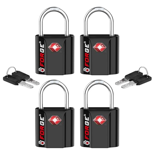 Black 4 Pack TSA Approved Travel Luggage Locks