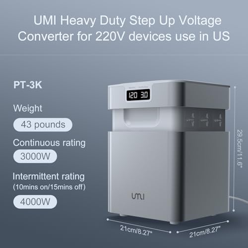 Image of UMI 110v to 220v Converter Step Up 3000W Home Industrial Use Europe to US