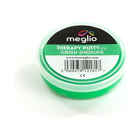 Meglio Therapy Hand Putty 57g - for Hand Exercises Targeting Hand Recovery and Rehabilitation, Strength Training and Stress Relief, Variable Resistive Strength (Green (Medium)) Cover