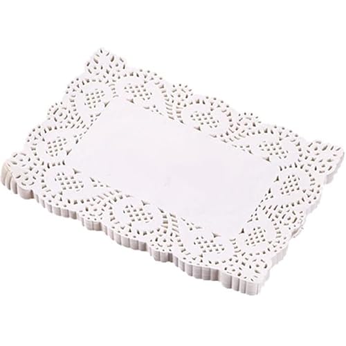 40 Pezzi Centrini di Carta Rettangolari Bianchi 36x46 cm, Centrino di Carta in Pizzo, Piatto per Torte, Feste, Matrimonio, Decorazione, Usa e Getta, Cucina Biscotti Pane Torta, con Merletto Decorativo
