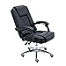 MGE Chaise de Travail Ergonomique PU Cuir à Haut Dossier Gestion, Executive Chairs 8cm réglable en Hauteur et 145 ° Reclining Chaises pivotantes de Bureau (Color : Black)