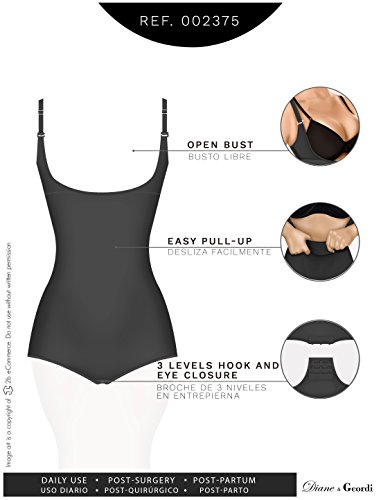 DIANE & GEORDI 002375 Fajas Colombianas Reductoras y Moldeadoras Para Adelgazar | Colombian Girdles Butt-Lift Torsette Shapewear for Women Black XS