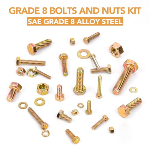 Image of VIGRUE 1045PCS Grade 8.8 Metric Bolts and Nuts Assortment, M4 M5 M6 M8 M10 Bolt Assortment, Heavy Duty Zinc Plated, Length from 12mm - 30mm