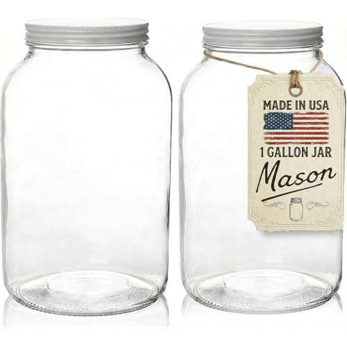 kitchentoolz 1 Gallon Glass Jar with Lid...