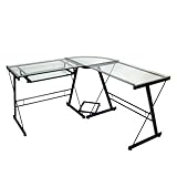 Walker Edison Ellis Contemporary Glass Top L...