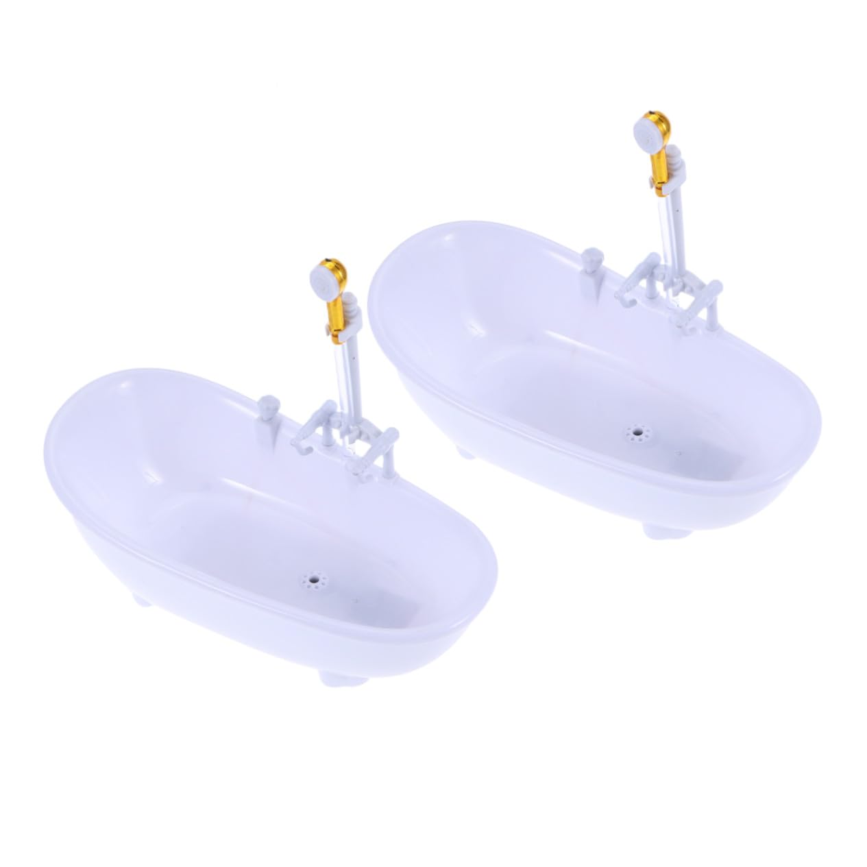 CLISPEED 2pcs Mini Electric Doll Bath Tub with Water Sprayer for Boys and Girls White Miniature Doll Shower Pool Bathing Tool Bath Toys