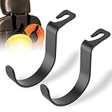 TRAVEL DEPOT XL Headrest Hanger Hooks, Heavy-Duty Car Seat Hook for Purses, Bags & Groceries, Universal Fit Storage Headrest Organizer for Vehicle, Strong Durable Backseat Hanger, Interior Accessories