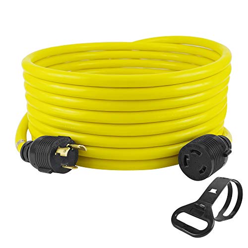 ACKING Extension Cord L6-30P/L6-30R SJTW 10GUAGE Generator Cord Adapter,Heavy Duty L6-30 Generator Power Cord up to 7500W (25FT)