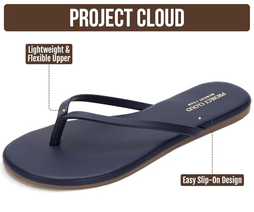 Image of Project Cloud Flip Flops for Women Footwear- Lightweight and Memory Foam Insole Sandals for Women 2026 - Durable Non-Slip Beach Essentials Flats for Women Sandals (Foundations)