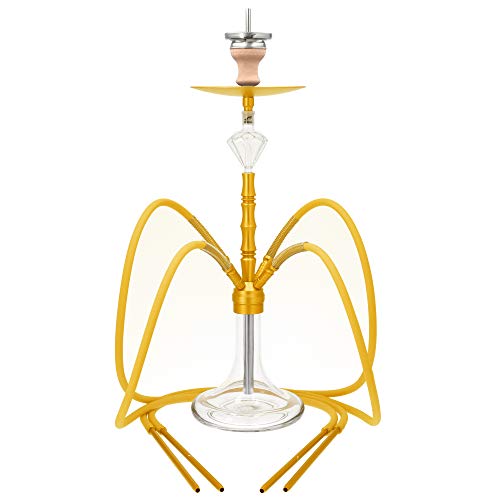 Smokezilla® MINYA 4S Aluminium Shisha Set 86cm | Komplettset mit Kaminkopf Kaminaufsatz Kopfsieb und Molassefänger…